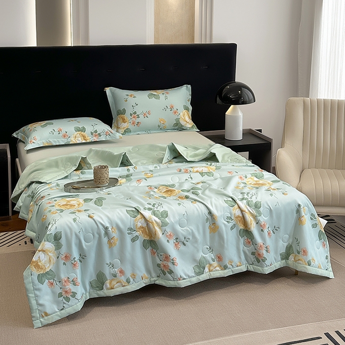 91家纺网 家纺一手货源 找家纺 洁柔2025新款冰凉夏凉被 朵曼柔