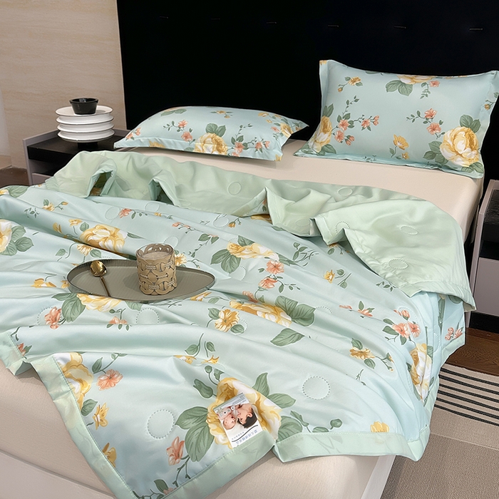 91家纺网 家纺一手货源 找家纺 洁柔2025新款冰凉夏凉被 朵曼柔