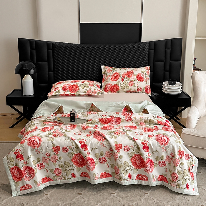 91家纺网 家纺一手货源 找家纺 洁柔2025新款冰凉夏凉被 锦上添花