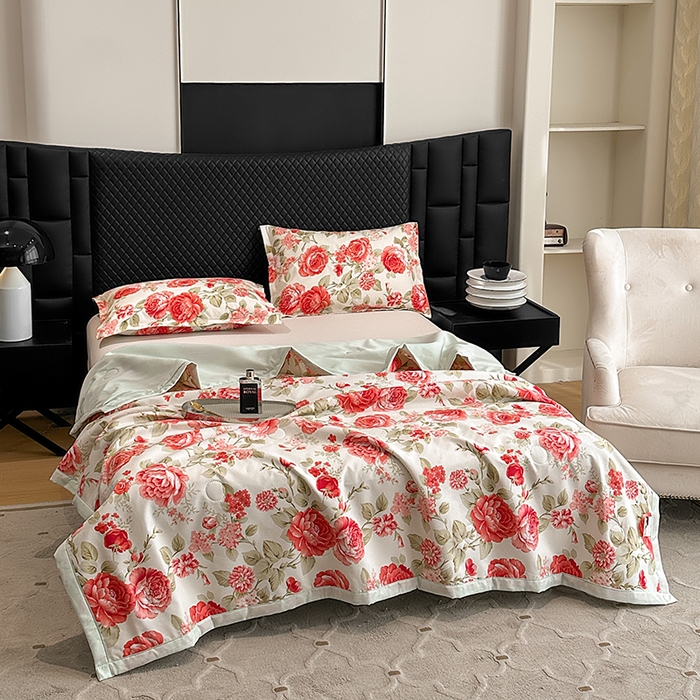 91家纺网 家纺一手货源 找家纺 洁柔2025新款冰凉夏凉被 锦上添花