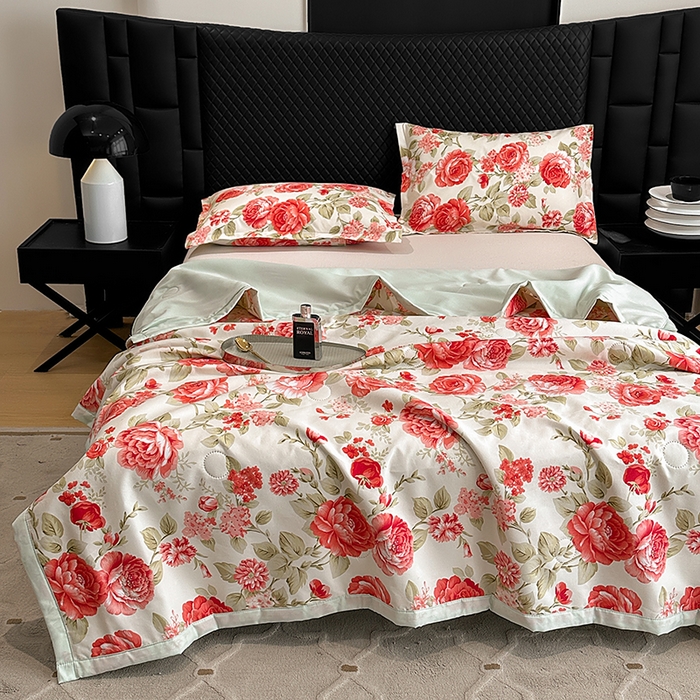 91家纺网 家纺一手货源 找家纺 洁柔2025新款冰凉夏凉被 锦上添花