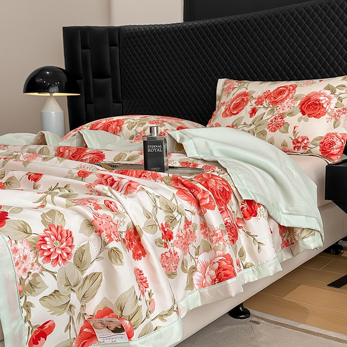 91家纺网 家纺一手货源 找家纺 洁柔2025新款冰凉夏凉被 锦上添花