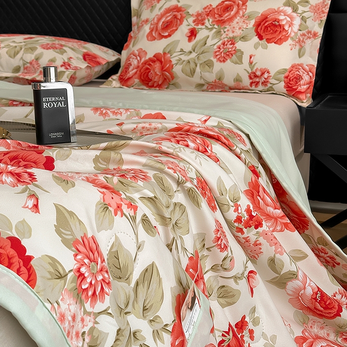 91家纺网 家纺一手货源 找家纺 洁柔2025新款冰凉夏凉被 锦上添花