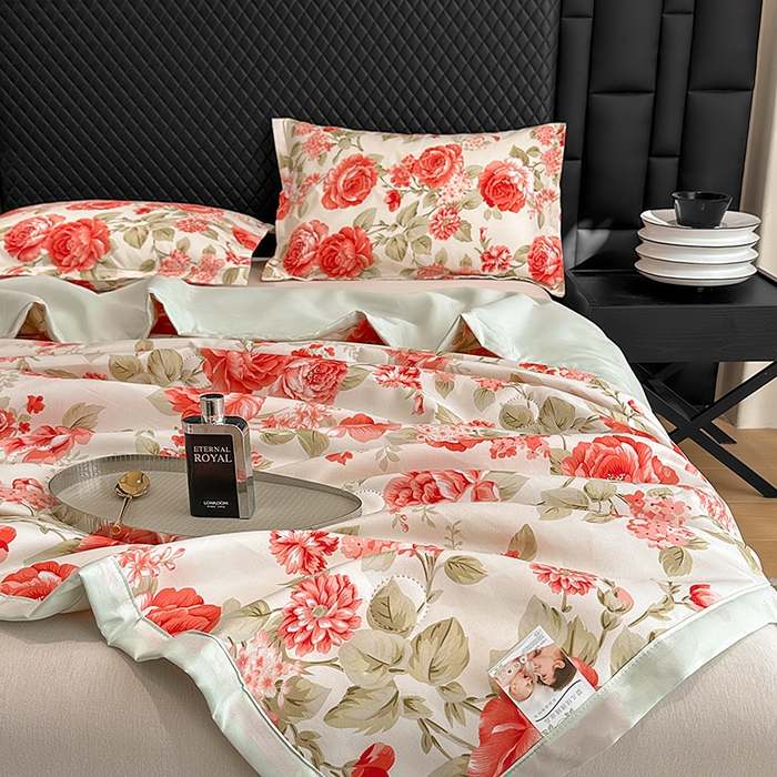 91家纺网 家纺一手货源 找家纺 洁柔2025新款冰凉夏凉被 锦上添花