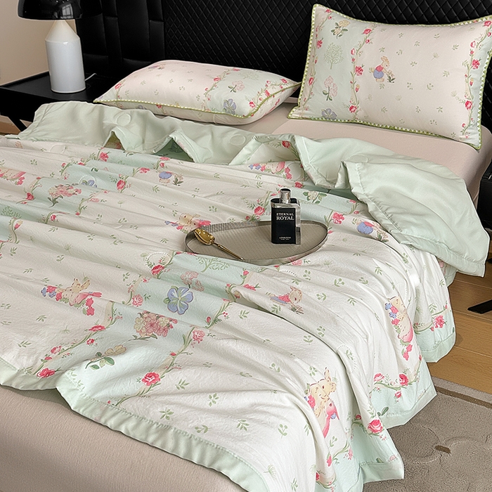 91家纺网 家纺一手货源 找家纺 洁柔2025新款冰凉夏凉被 萌花小铺