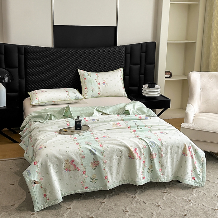 91家纺网 家纺一手货源 找家纺 洁柔2025新款冰凉夏凉被 萌花小铺