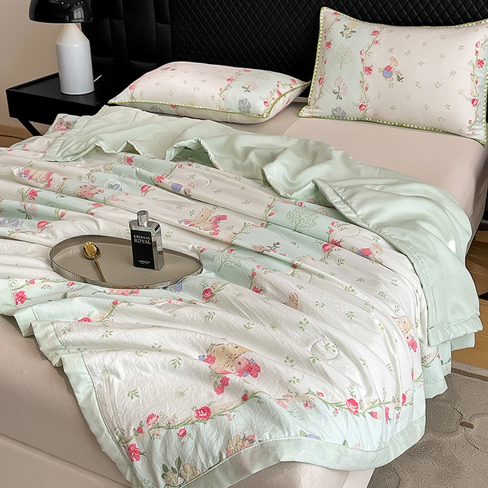 91家纺网 家纺一手货源 找家纺 洁柔2025新款冰凉夏凉被 萌花小铺