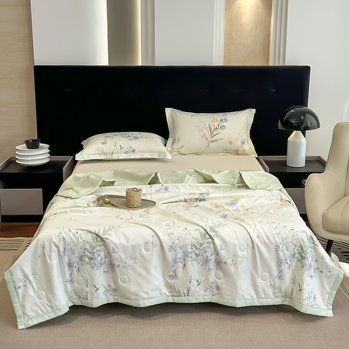 91家纺网 家纺一手货源 找家纺 洁柔2025新款冰凉夏凉被 幽幽仙草