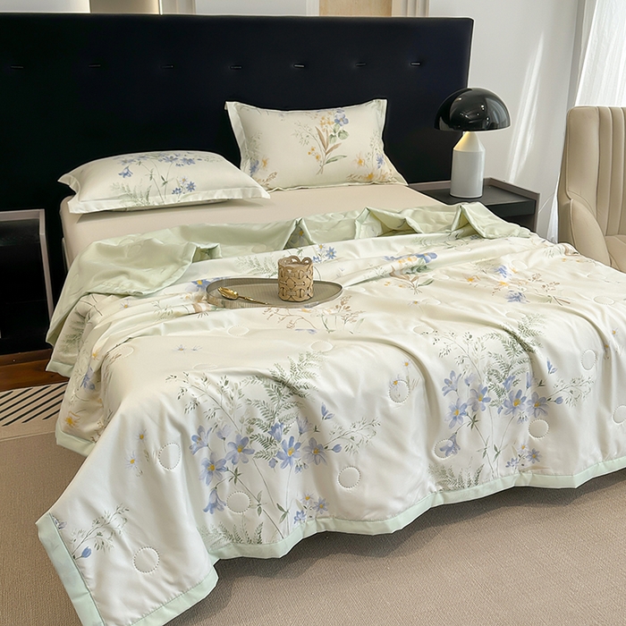 91家纺网 家纺一手货源 找家纺 洁柔2025新款冰凉夏凉被 幽幽仙草