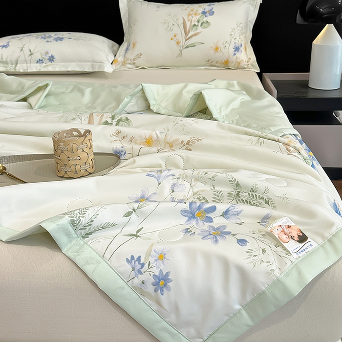 91家纺网 家纺一手货源 找家纺 洁柔2025新款冰凉夏凉被 幽幽仙草