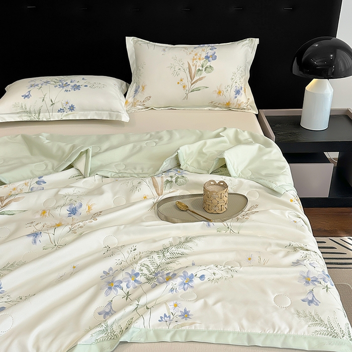 91家纺网 家纺一手货源 找家纺 洁柔2025新款冰凉夏凉被 幽幽仙草