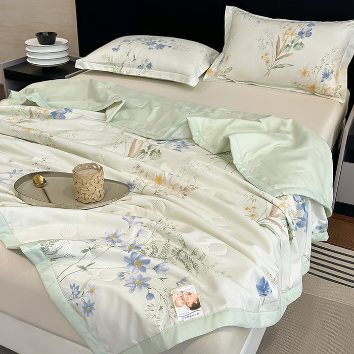 91家纺网 家纺一手货源 找家纺 洁柔2025新款冰凉夏凉被 幽幽仙草