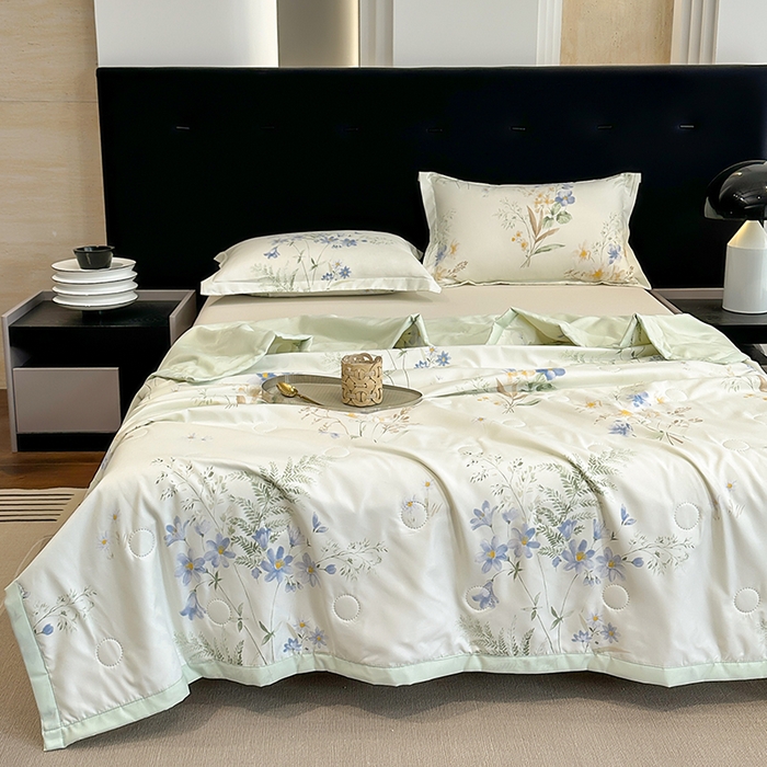 91家纺网 家纺一手货源 找家纺 洁柔2025新款冰凉夏凉被 幽幽仙草