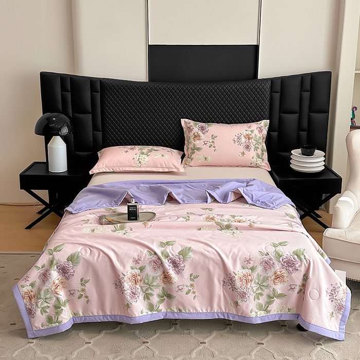 91家纺网 家纺一手货源 找家纺 洁柔2025新款冰凉夏凉被 紫韵曼香