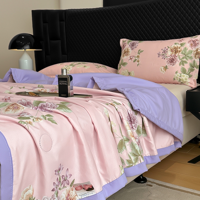 91家纺网 家纺一手货源 找家纺 洁柔2025新款冰凉夏凉被 紫韵曼香