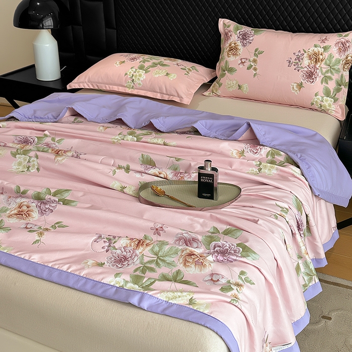 91家纺网 家纺一手货源 找家纺 洁柔2025新款冰凉夏凉被 紫韵曼香