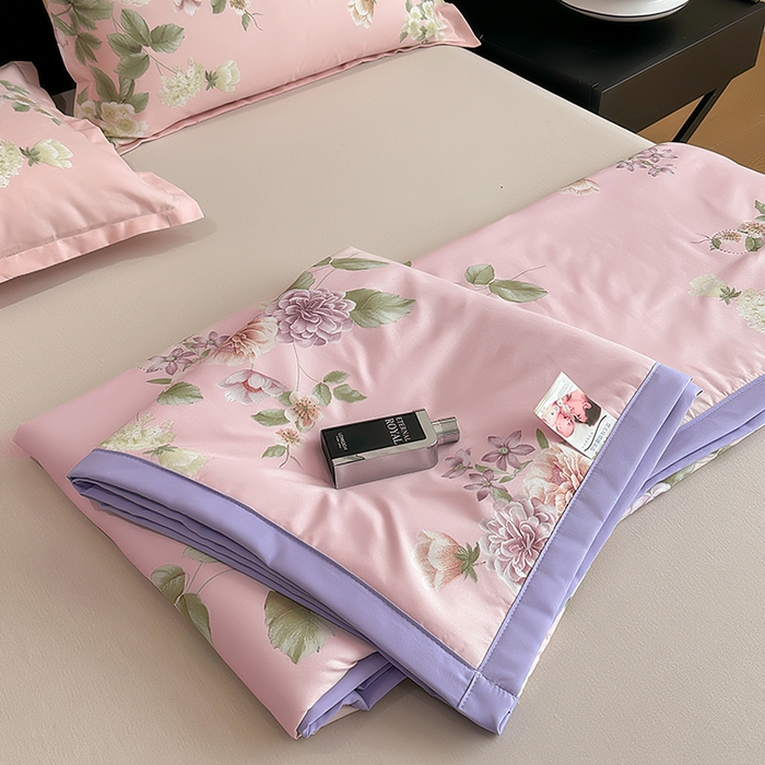 91家纺网 家纺一手货源 找家纺 洁柔2025新款冰凉夏凉被 紫韵曼香