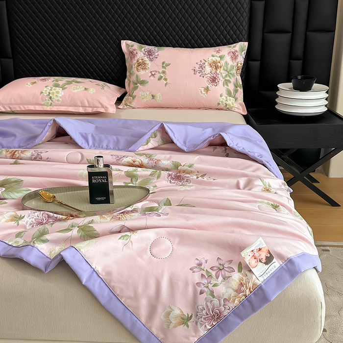 91家纺网 家纺一手货源 找家纺 洁柔2025新款冰凉夏凉被 紫韵曼香