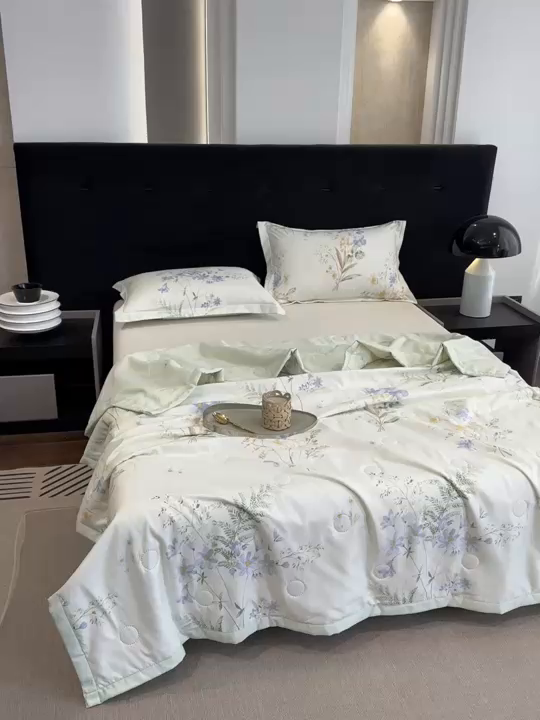 91家纺网 家纺一手货源 找家纺 洁柔2025新款冰凉夏凉被 幽幽仙草