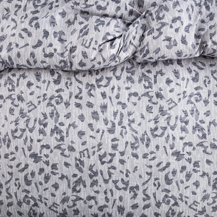 91家纺网 家纺一手货源 找家纺 子不语家纺 2025新款跨境外贸化纤大版印花三件套亚马逊Temu速卖通Shein沃尔玛专供  灰豹纹