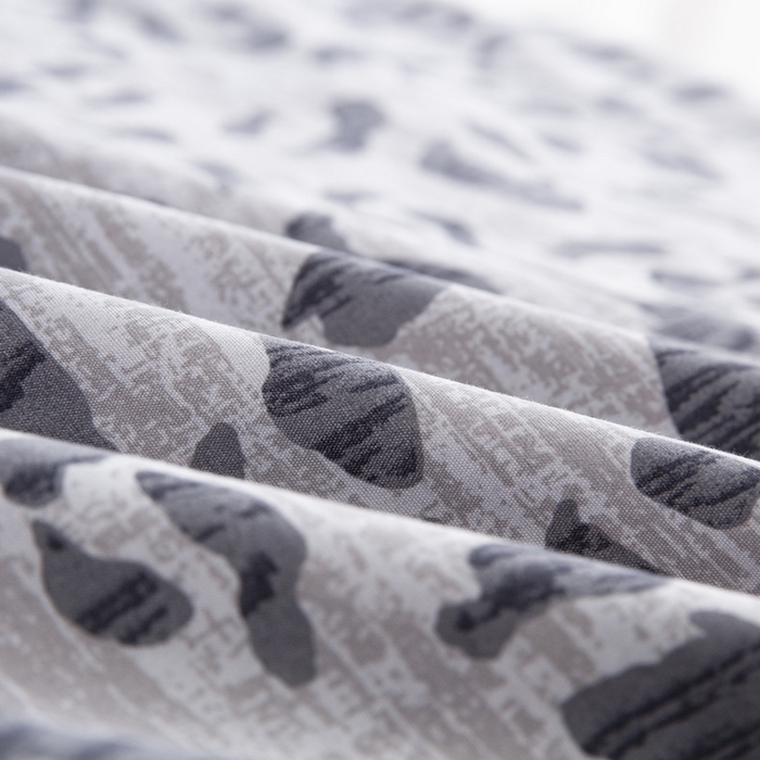 91家纺网 家纺一手货源 找家纺 子不语家纺 2025新款跨境外贸化纤大版印花三件套亚马逊Temu速卖通Shein沃尔玛专供  灰豹纹