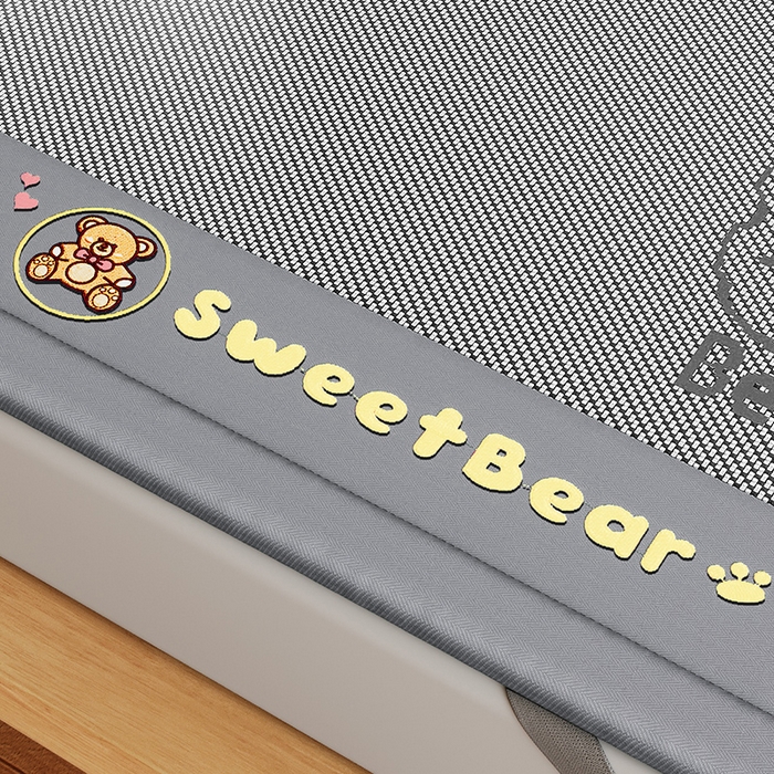 91家纺网 家纺一手货源 找家纺 阿牛席业 2025春夏新款抑菌冰藤席凉席席子-甜蜜熊 冰藤甜蜜熊-灰色（条席款）