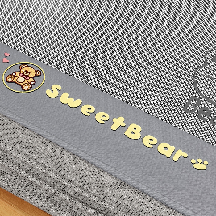 91家纺网 家纺一手货源 找家纺 阿牛席业 2025春夏新款抑菌冰藤席凉席席子-甜蜜熊 冰藤甜蜜熊-灰色（床笠款）