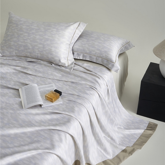 91家纺网 家纺一手货源 找家纺 沐白家居2025新款竹纤维+天丝软凉席三件套 彩云间