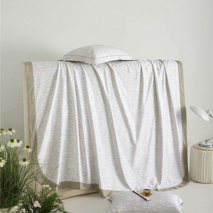 91家纺网 家纺一手货源 找家纺 沐白家居2025新款竹纤维+天丝软凉席三件套 彩云间