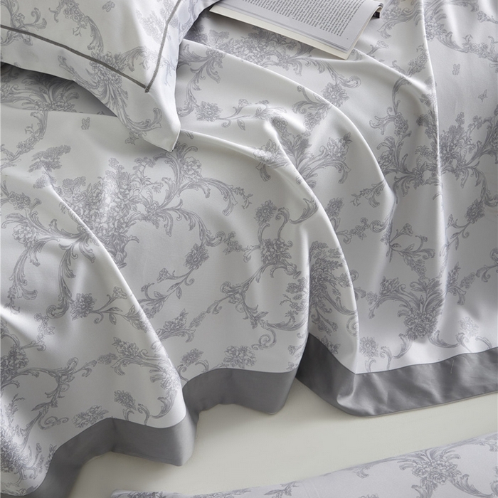 91家纺网 家纺一手货源 找家纺 沐白家居2025新款竹纤维+天丝软凉席三件套 芳华--灰