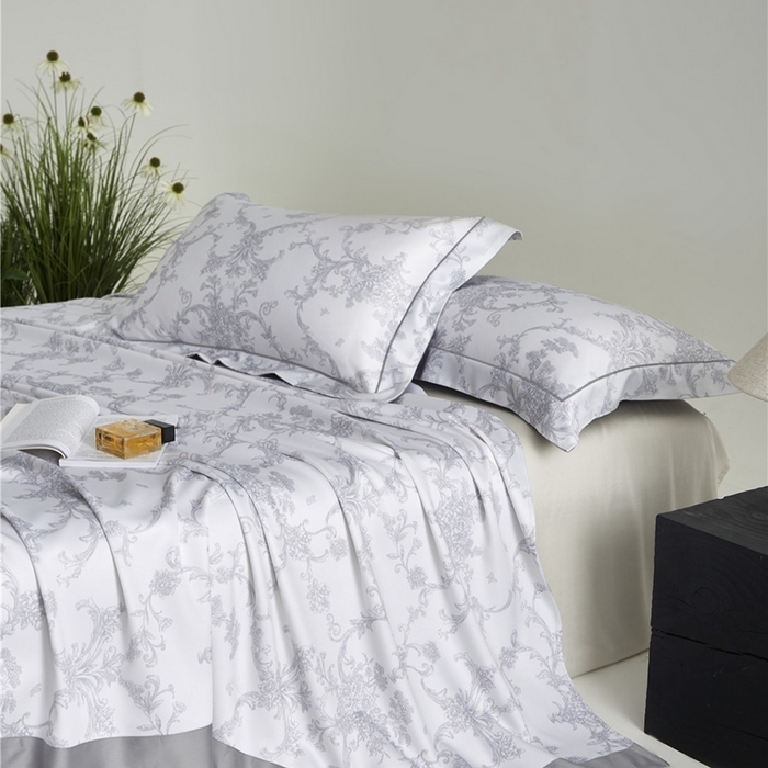 91家纺网 家纺一手货源 找家纺 沐白家居2025新款竹纤维+天丝软凉席三件套 芳华--灰