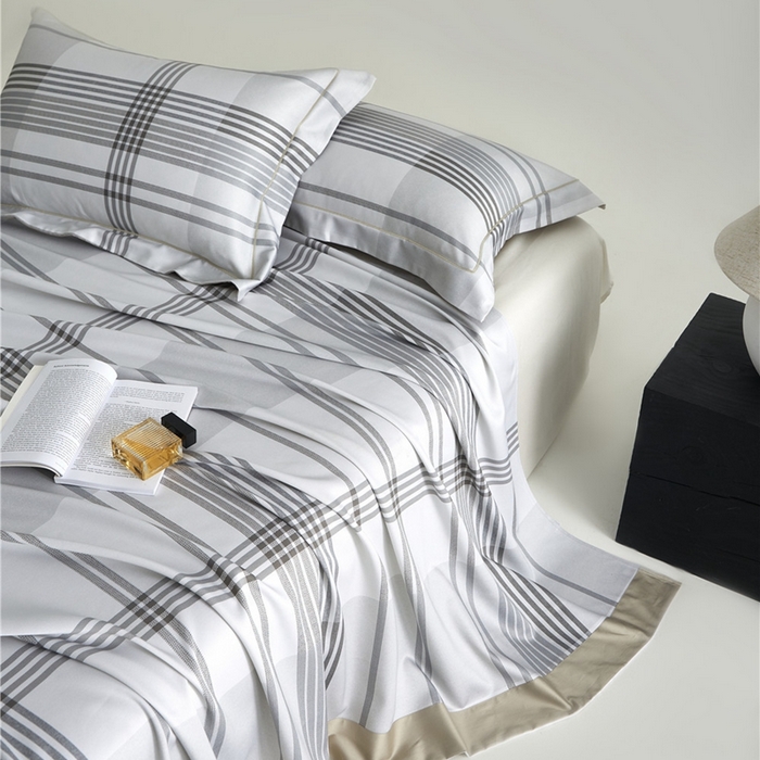 91家纺网 家纺一手货源 找家纺 沐白家居2025新款竹纤维+天丝软凉席三件套 格调