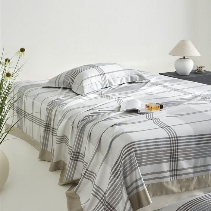 91家纺网 家纺一手货源 找家纺 沐白家居2025新款竹纤维+天丝软凉席三件套 格调