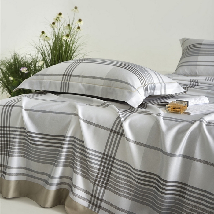 91家纺网 家纺一手货源 找家纺 沐白家居2025新款竹纤维+天丝软凉席三件套 格调