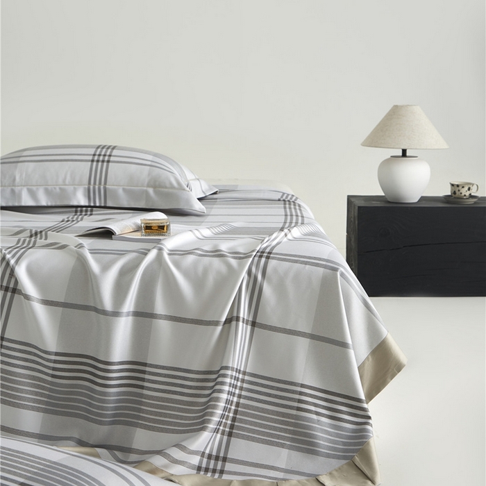 91家纺网 家纺一手货源 找家纺 沐白家居2025新款竹纤维+天丝软凉席三件套 格调