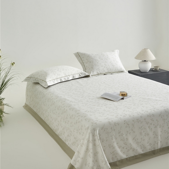 91家纺网 家纺一手货源 找家纺 沐白家居2025新款竹纤维+天丝软凉席三件套 花间梦语