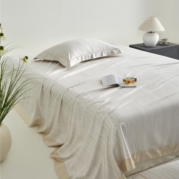 91家纺网 家纺一手货源 找家纺 沐白家居2025新款竹纤维+天丝软凉席三件套 流畅