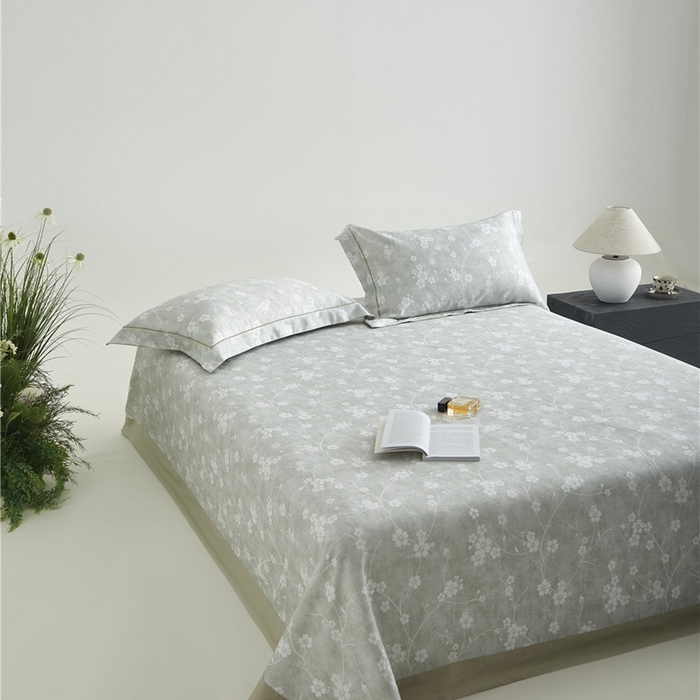 91家纺网 家纺一手货源 找家纺 沐白家居2025新款竹纤维+天丝软凉席三件套 清风