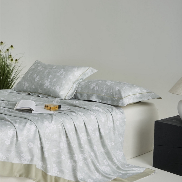 91家纺网 家纺一手货源 找家纺 沐白家居2025新款竹纤维+天丝软凉席三件套 清风