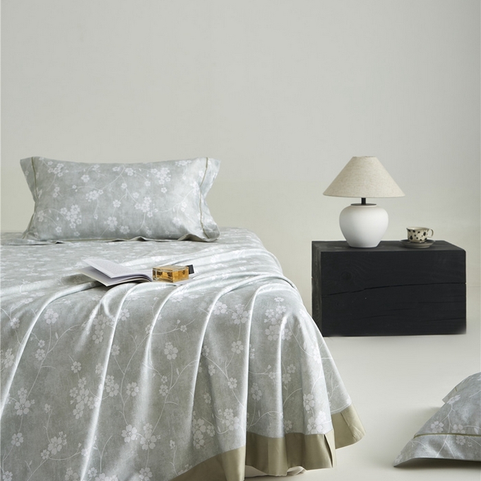 91家纺网 家纺一手货源 找家纺 沐白家居2025新款竹纤维+天丝软凉席三件套 清风