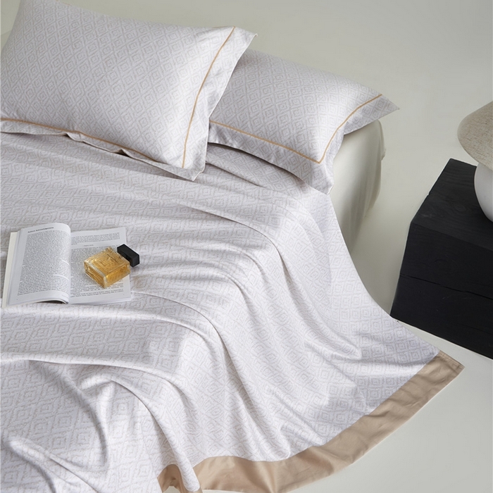 91家纺网 家纺一手货源 找家纺 沐白家居2025新款竹纤维+天丝软凉席三件套 雅致