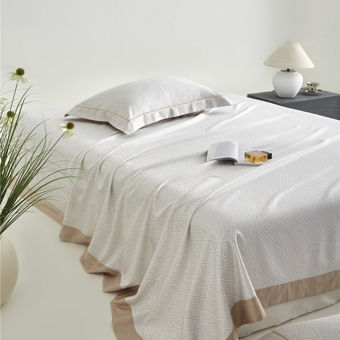 91家纺网 家纺一手货源 找家纺 沐白家居2025新款竹纤维+天丝软凉席三件套 雅致