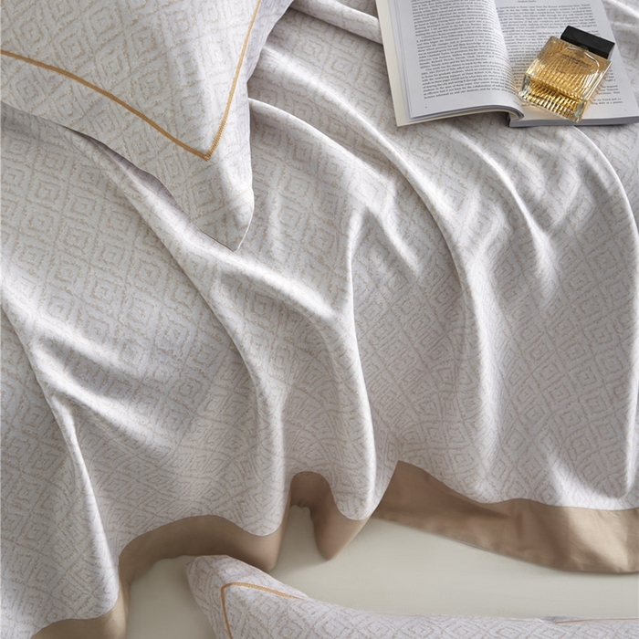 91家纺网 家纺一手货源 找家纺 沐白家居2025新款竹纤维+天丝软凉席三件套 雅致