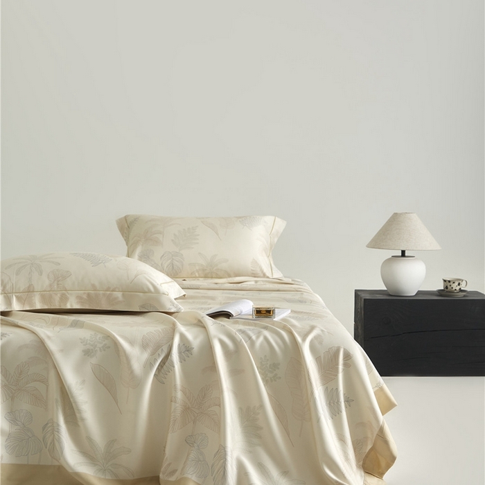 91家纺网 家纺一手货源 找家纺 沐白家居2025新款竹纤维+天丝软凉席三件套 一帘幽梦