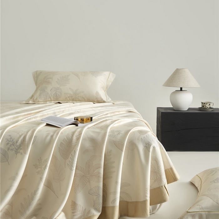 91家纺网 家纺一手货源 找家纺 沐白家居2025新款竹纤维+天丝软凉席三件套 一帘幽梦