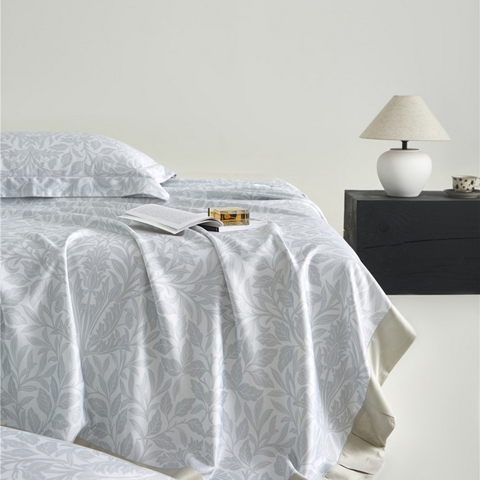 91家纺网 家纺一手货源 找家纺 沐白家居2025新款竹纤维+天丝软凉席三件套 幽香--浅灰