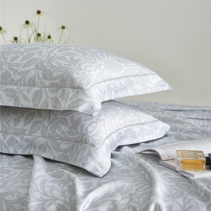 91家纺网 家纺一手货源 找家纺 沐白家居2025新款竹纤维+天丝软凉席三件套 幽香--浅灰