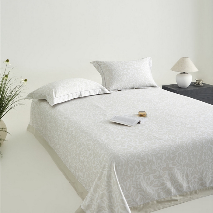 91家纺网 家纺一手货源 找家纺 沐白家居2025新款竹纤维+天丝软凉席三件套 幽香--浅卡其