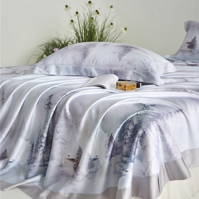 91家纺网 家纺一手货源 找家纺 沐白家居2025新款竹纤维+天丝软凉席三件套 云梦