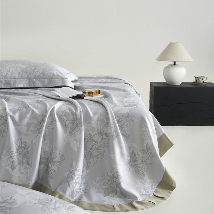 91家纺网 家纺一手货源 找家纺 沐白家居2025新款竹纤维+天丝软凉席三件套 织梦--奶绿